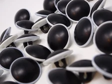 Vintage Raised Black & White Round Shank Buttons 15mm Lot of 4 B23-2