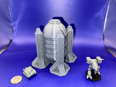 Pre-primed Gothic Fuel Tank - Battletech,  Epic, Legion Compatible (6mm | 8mm)