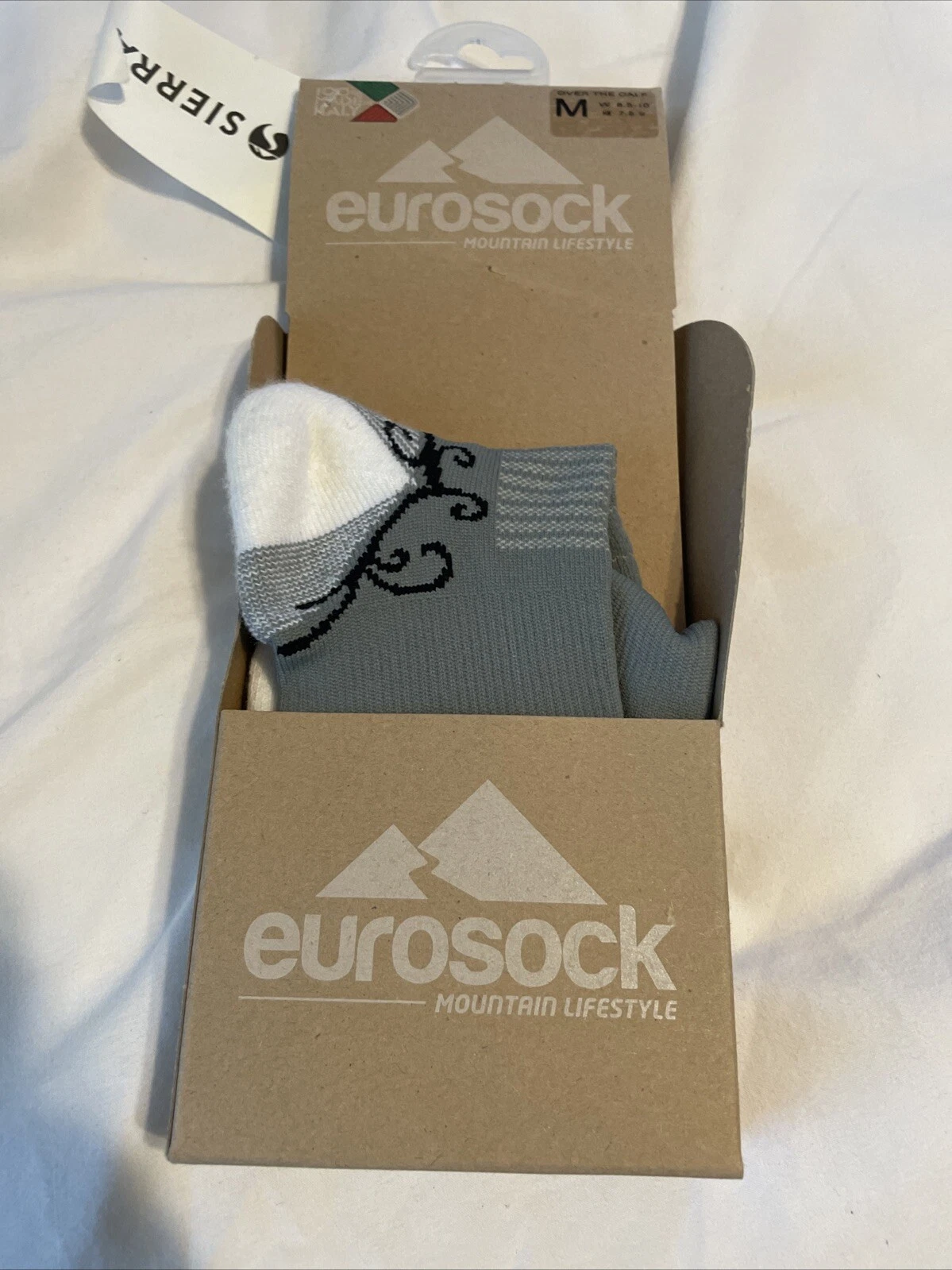 Chaussettes de ski Eurosock Over The Mollet argent couleur suprême gris/acide taille moyenne