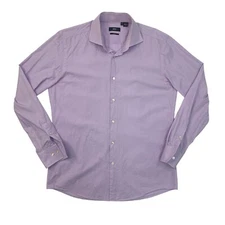 Hugo Boss Shirt Mens 16 Slim Fit Lavender Cotton Jaron Button Up Long Sleeve