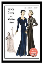 1930's Vogue Evening or Bridal Gown Sewing Pattern Bust 36 - Copy