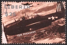 WWII Grumman TBM AVENGER Torpedo Bomber Aircraft Stamp