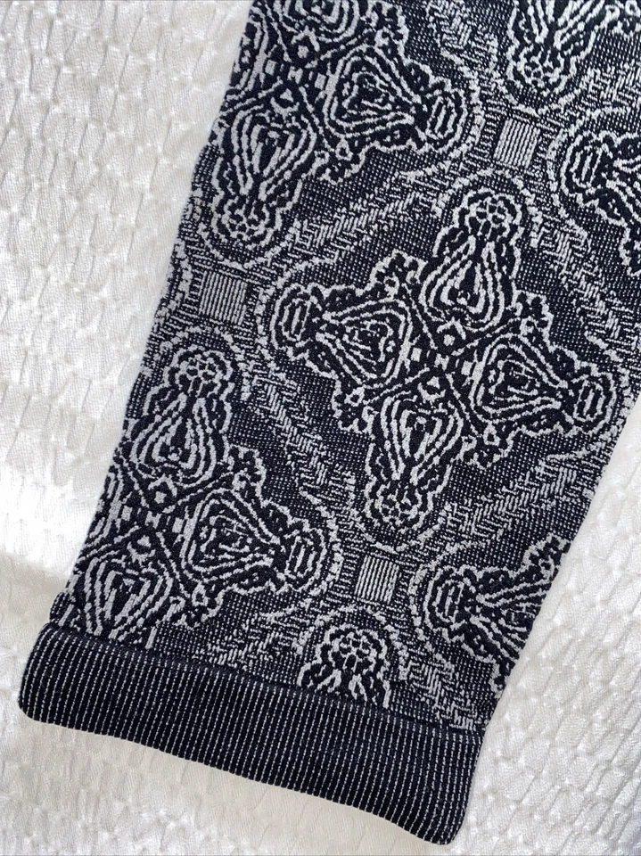 Leggings sin pies Arden B M/L Jacquard negros A D gris nailon spandex esculpir Foto 3 de 4