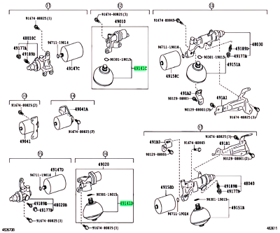 Lexus LX570 ACCUMULATOR FRONT SUSPENSION CONTROL 49141-60020 2pcs