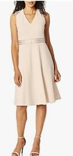NEW Calvin Klein Women's Sleeveless Blush Pink Dress Size 4 NWT A Line Ribbon