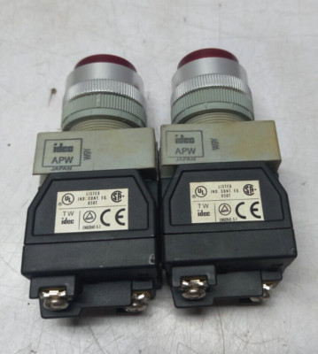 Idec APW-EN60947-5-1 Red light Push Buttons 97911C  100/110V  50 60Hz - 2pc lot