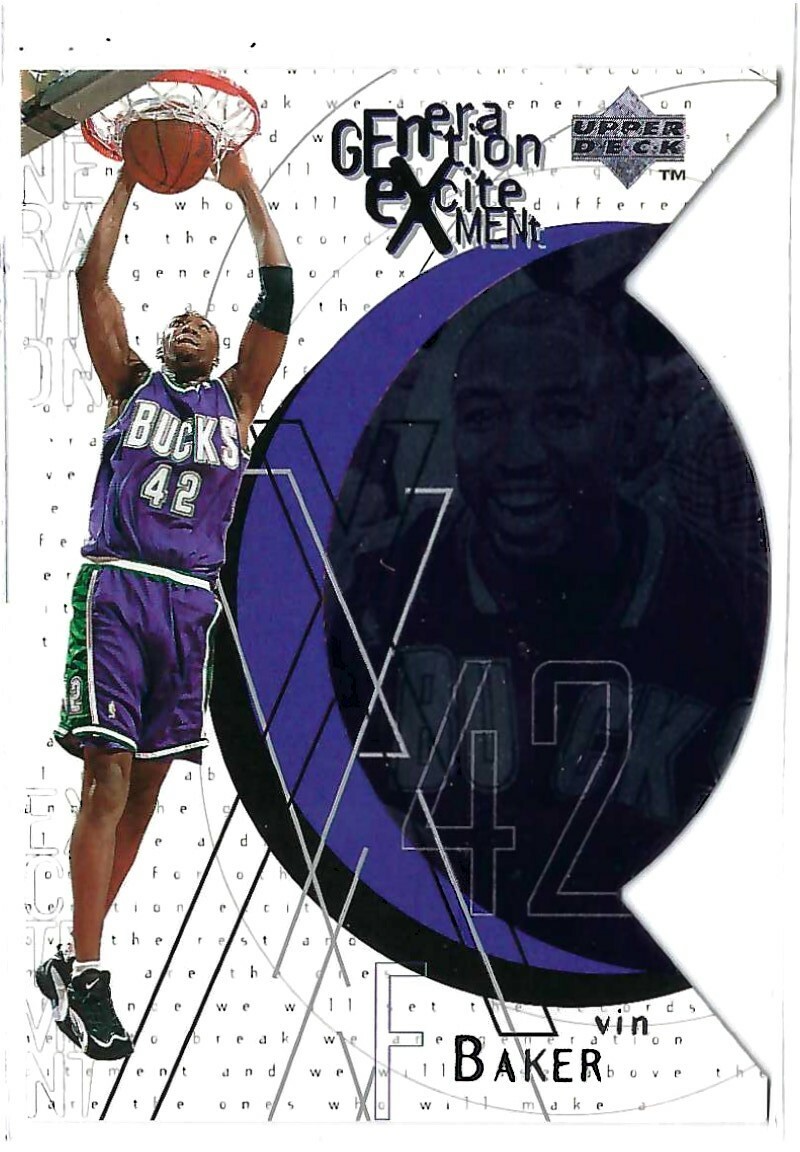 1996-97 Upper Deck Generation Excitement Vin Baker -Milwaukee Bucks