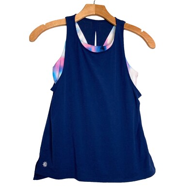 Athleta Girls Two Layer Workout Exercise Gym Active Top Size Medium 8-10