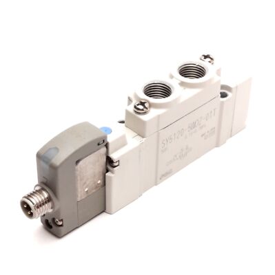 SMC SY5120-5WOZ-01T Solenoid Valve, 5-Port, 2-Pos. 24VDC Coil, 1/8'' NPT M8 3-Pin