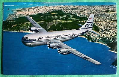 Vintage Pan America Airways Double Decked Super ''Strato'' Clipper Unused Postcard