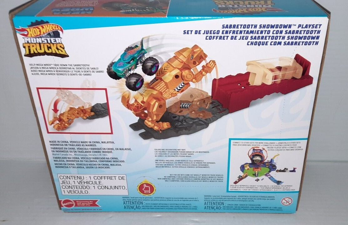 Mattel Hot Wheels Monster Trucks Sabretooth Showdown - NEW / SEALED - FREE  SHIP!