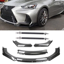 Front Bumper Lip Splitter Spoiler For Lexus IS250 IS350 Carbon Fiber Strut Rod