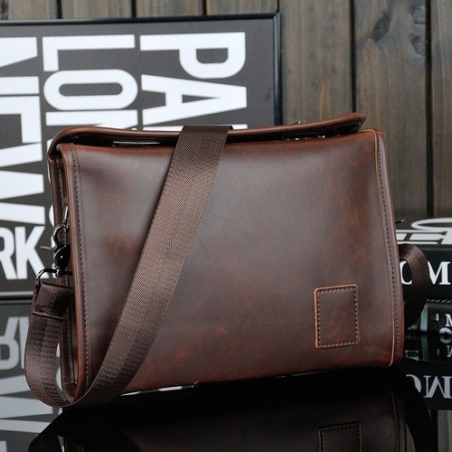 New Men's Briefcase Casual Business Shoulder Bag Leather Messenger Satchel Bag - Picture 1 of 10