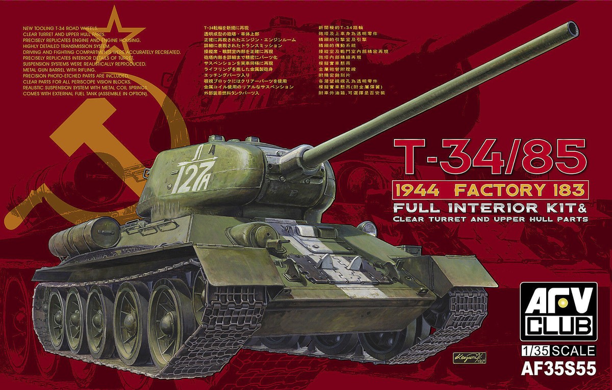 AFV Club 1/35 AF-35S55 WWII Soviet T-34/85 Model 1944 Factory No.183  (Limited) | eBay