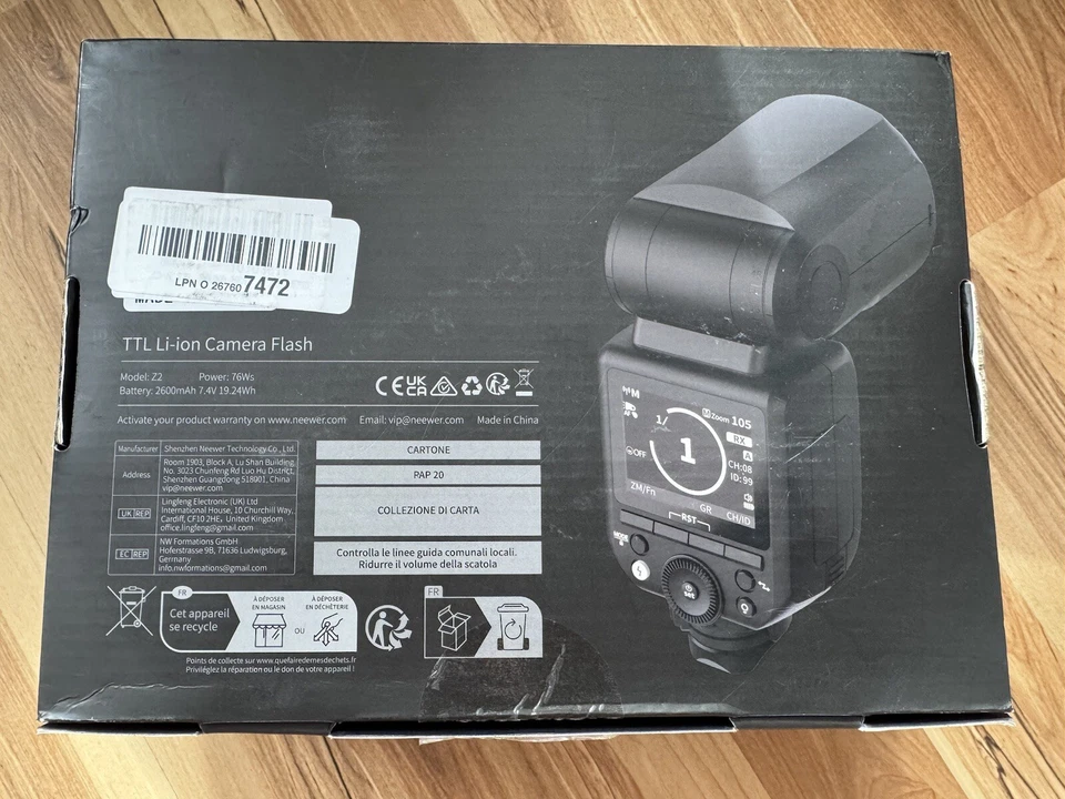 Neewer Z2-N TTL Li-ion Camera Flash for Nikon - New Open Box - Image 2 of 3