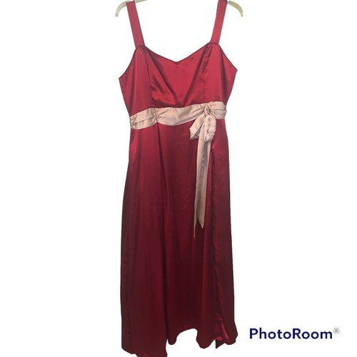 red satin dress size 16