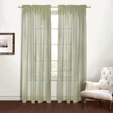  Elegance (2) Panels Sheer Window Curtains Drapes Set 84" Long Rod Pocket Solid