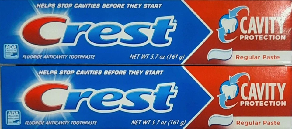 CREST CAVITY Protection 'Regular' Flouride Anticavity Toothpaste 2x161gr =322 gr