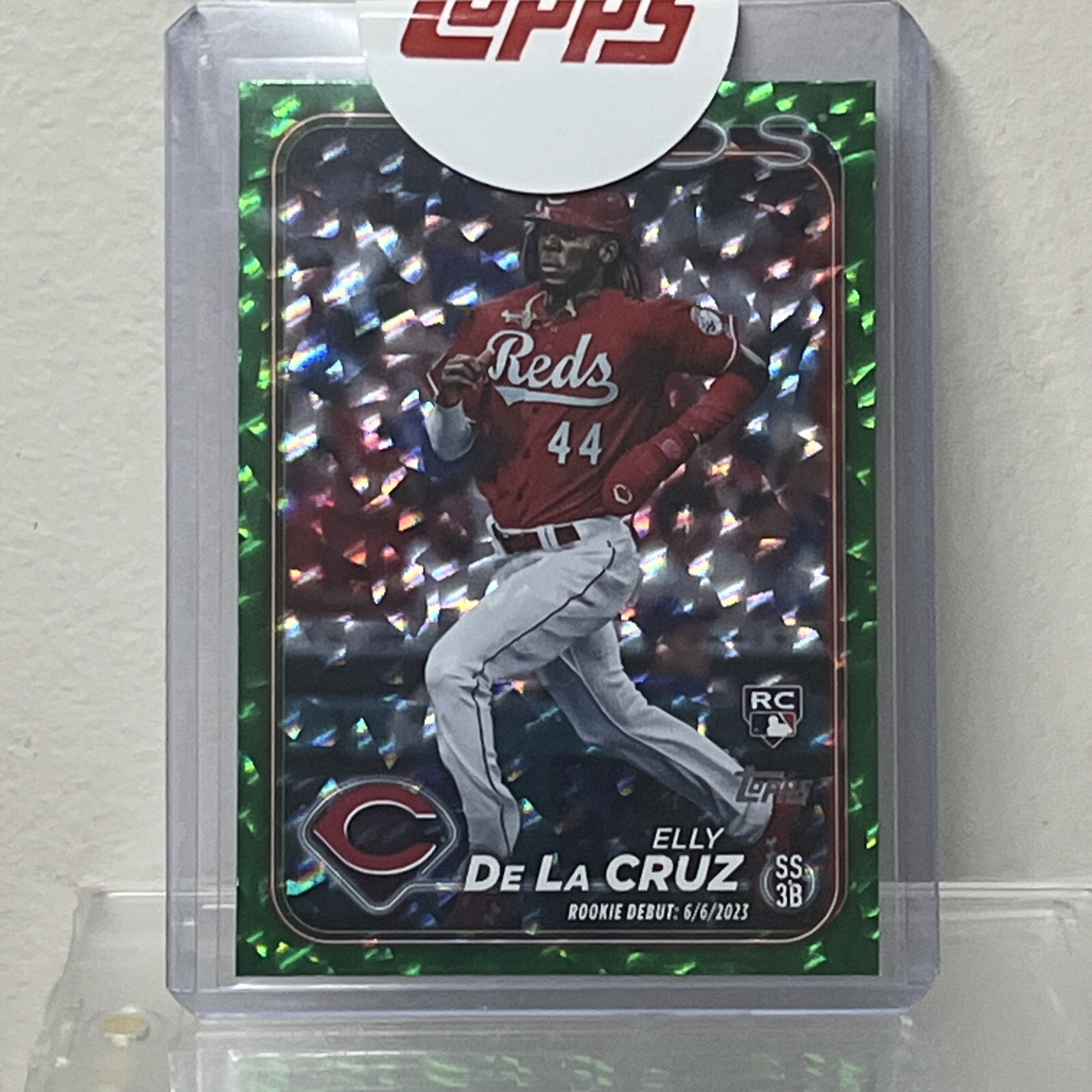 2024 Topps Update Elly De La Cruz Green Crackle Foilboard RC Debut #'d 433/499