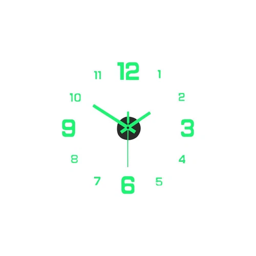 Frameless Large Luminous 3D DIY Wall Clock Mute Mirror Sticker Home Office Decor - Picture 9 of 10