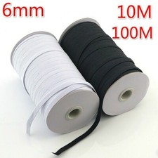 6mm Skinny Elastic Band Cord Flat Ribbon Stretch Rope Trim Sewing Craft 100M