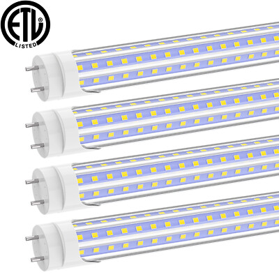 60W G13 T8 4FT LED Tube Light Bulb 2 Pin LED Shop Light D-shape 6500K Cool White