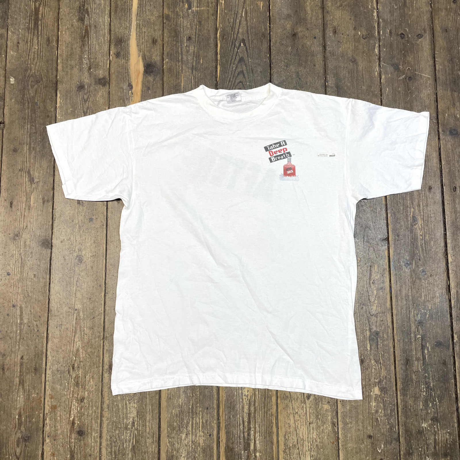 After Shock T-Shirt Mens Vintage Y2K Graphic Print Short Sleeve Tee, White XL image 5