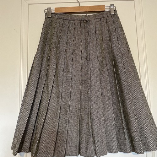 Vtg Skirt Herringbone Pleated Wool Evan Picone knee length Union Made US Size 10 - Picture 5 of 10