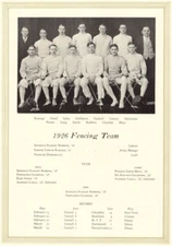1926 Cornell University Cornellian 1926 Fencing Team Group Photo Page