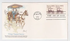 TurtlesTradingPost- Transportation- Surrey 1981 #1907- Fleetwood FDC- Coil Pair