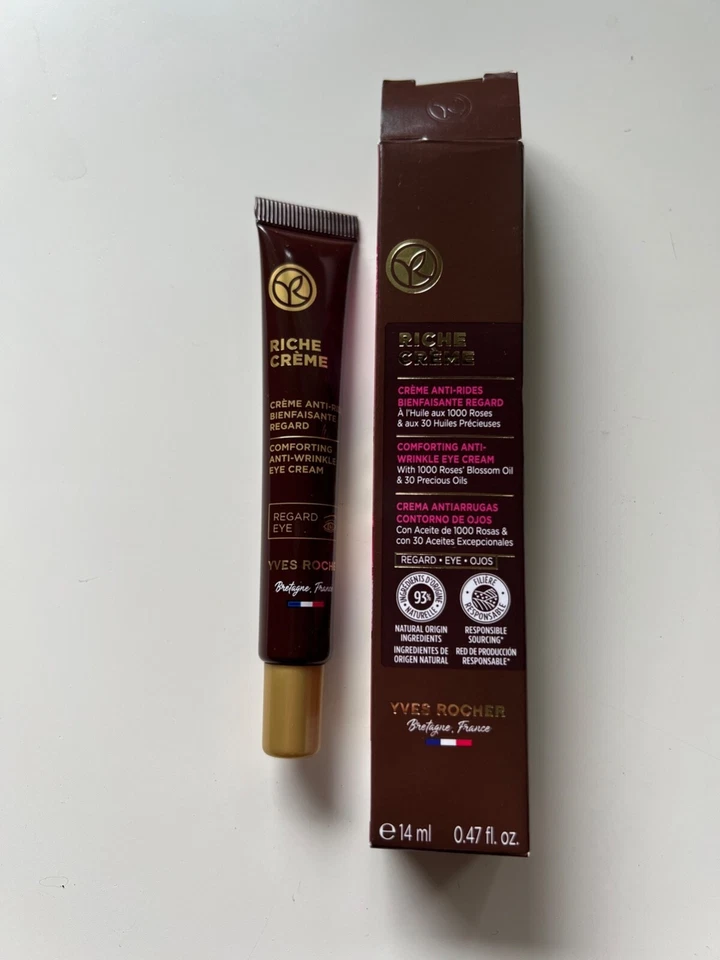 RICHE CREME YVES ROCHER CREME ANTI-RUGAS PARA OS OLHOS 0,47 oz/14 ml NOVO - Imagem 2 de 2
