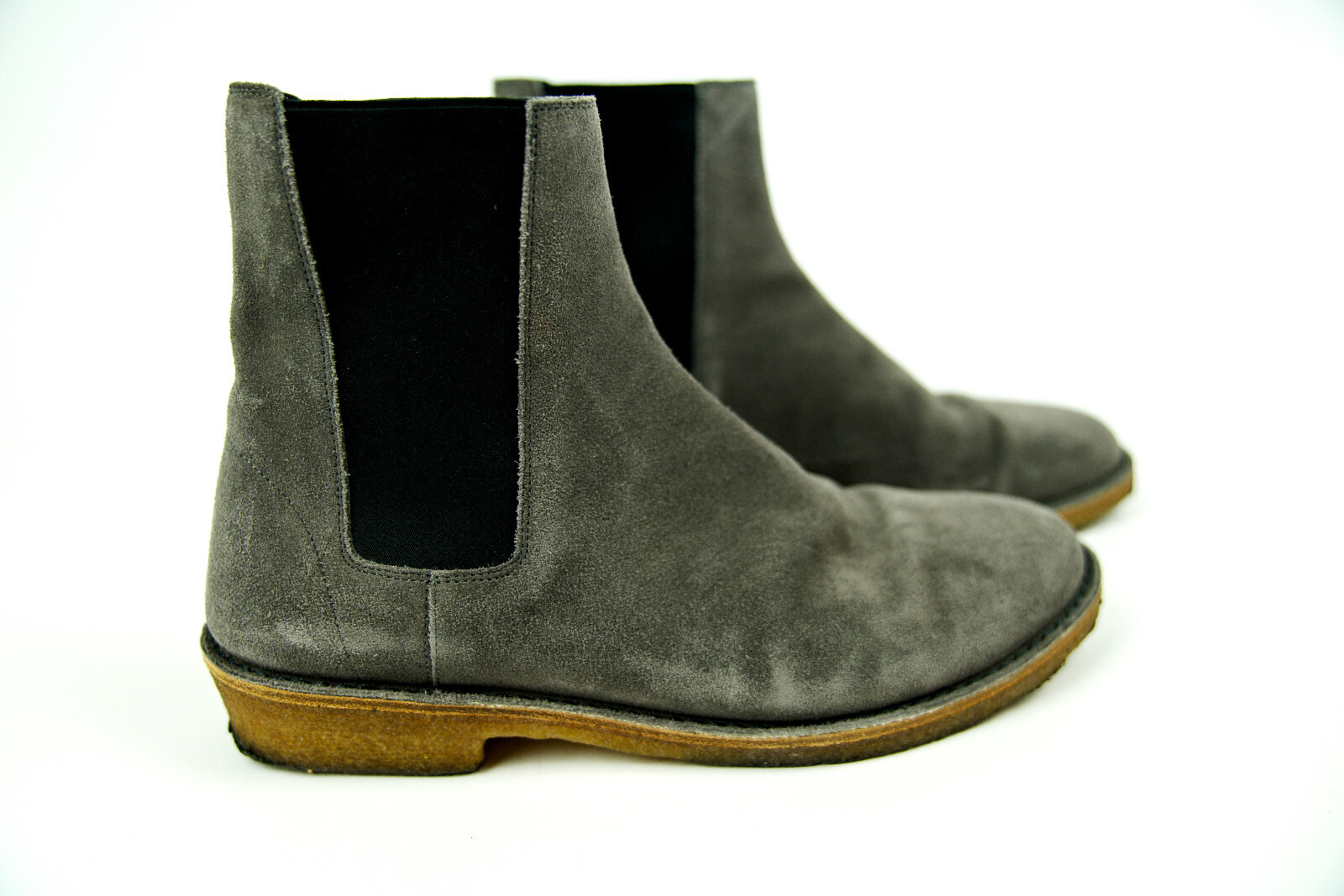 Saint Laurent Paris Stivaletto Uomo Grigio Scamosciato Nevada 20 Chelsea 43 442376 2853