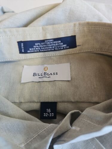 Bill Blass | Men’s Green Oxford Button Down Shirt | Size 16 32-33 Summer Preppy - Picture 6 of 8