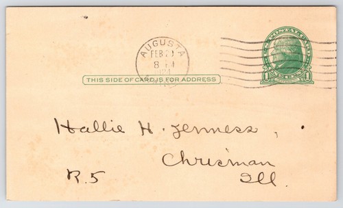 Augusta ME~Subscription Receipt For Needlecraft~Postal 1924 Jenness Chrisman IL - Picture 2 of 2