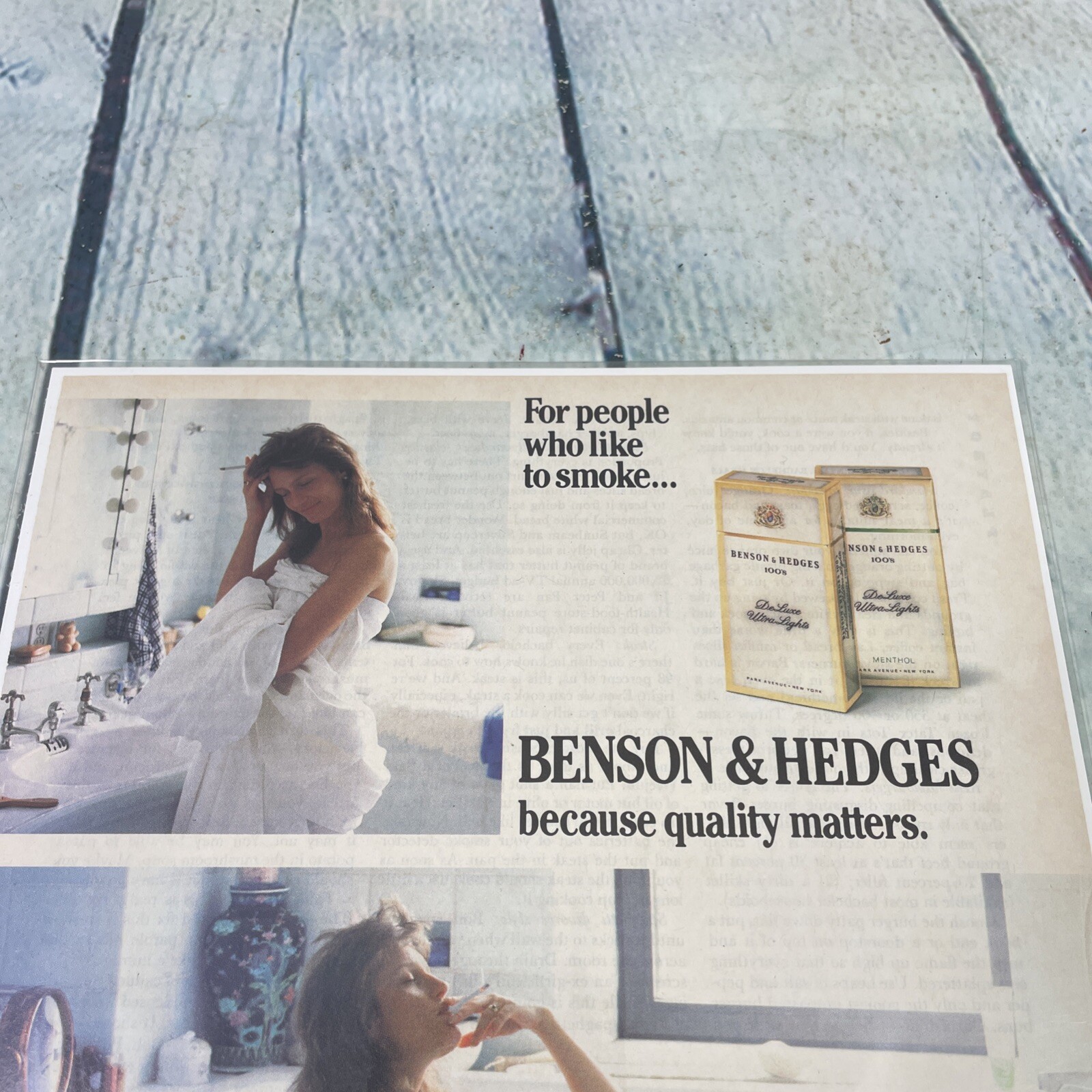 1987 Benson & Hedges Cigarettes Sexy Lady Print Ad/Poster Promo Art Magazine Pg