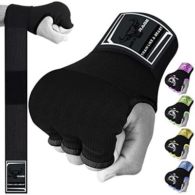 BEAST RAGE Inner Gloves with Hand Wraps Quick Wrap Long 36'' Wrist Support MMA Mu