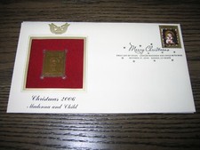 2006 Madonna and Child Christmas Replica Gold Golden Cover Stamp