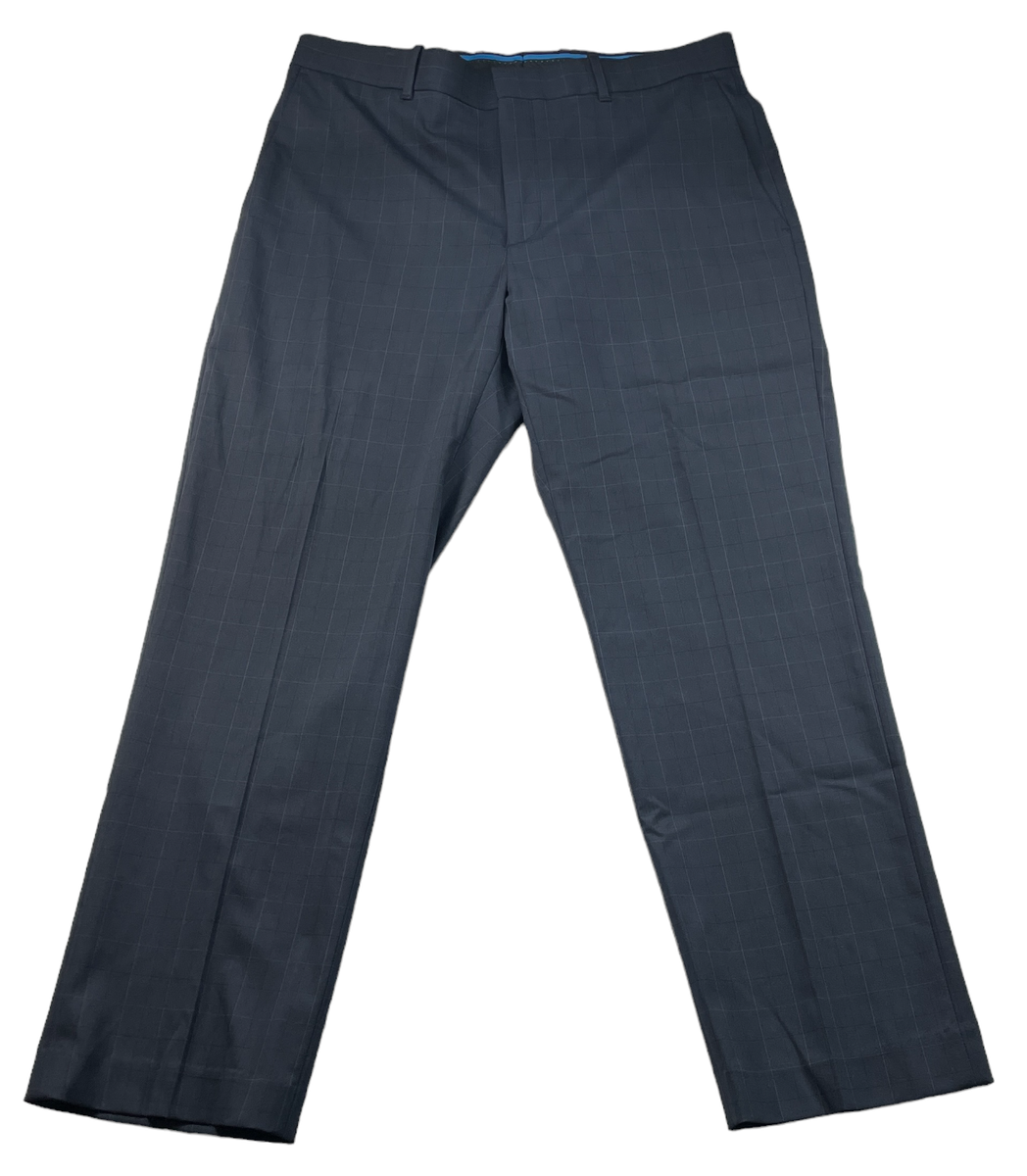 mens black plaid dress pants Mens Plaid Dress Pants Flat-Front Slim Fit Windowpane Trousers For Business Wedding prom