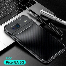For Google Pixel 8a 7a 6a Phone Case Shockproof Ultra Thin Carbon Fiber Cover