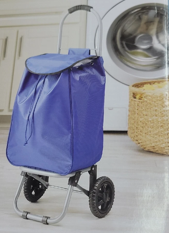 Carro bolsa rodante Whitmor ligero AZUL bueno para dormitorio comestibles pasear mascotas + Foto 2 de 4
