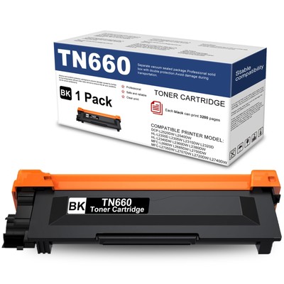 TN660 Toner Cartridge Replacement for Brother TN 660 Black HL-L2300D HL-L2380DW