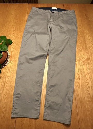 SCOTCH & SODA Stuart schmale graue Stretch-Chinohose für Herren Größe 35 x 30,5 neu ohne Etikett - Bild 3 von 14