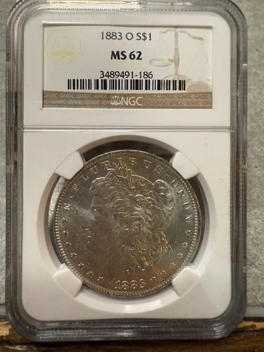 1883 O NGC MS62 Morgan Silver Dollar $1 US Mint Coin 1883-O MS-62 ME7265