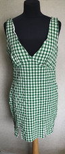 ASOS gingham checked mini dress size 10 green white sleeveless