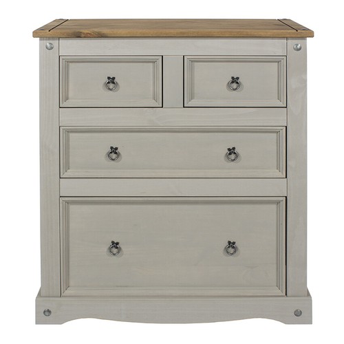 Wardrobe Chests Bedside Bed Bookcase - Premium Corona Solid Pine Grey Wash - Picture 16 of 46