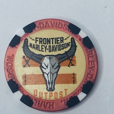 Harley Davidson Poker Chip Frontier Outpost Grand Island Nebraska Pink Black