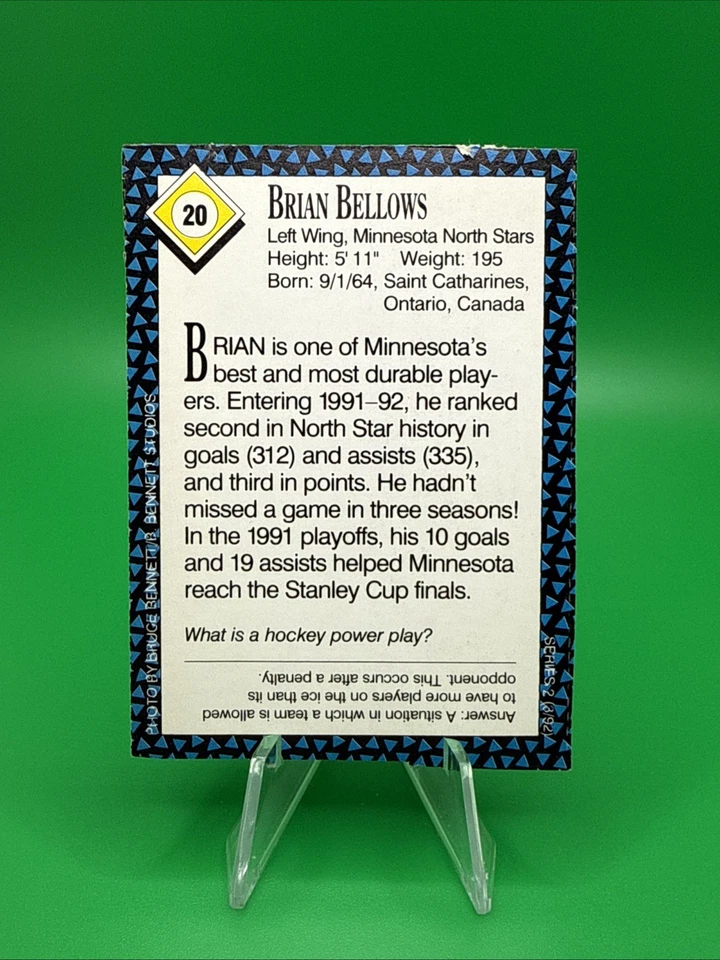 Brian Bellows Sports Illustrated for Kids #20 North Stars. Miscut!  E16 - Image 2 of 2