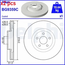 X2 PCS BRAKE DISC BG9359C