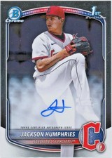 Jackson Humphries Rookie Auto 2025 Bowman Chrome 1st CPA-JHU Cleveland Guardians
