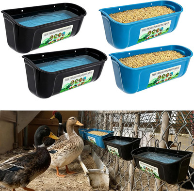Duck Water Feeder,4 Pack Hanging Ducks Feeder and Ducks Waterer Set,Drake Fence 
